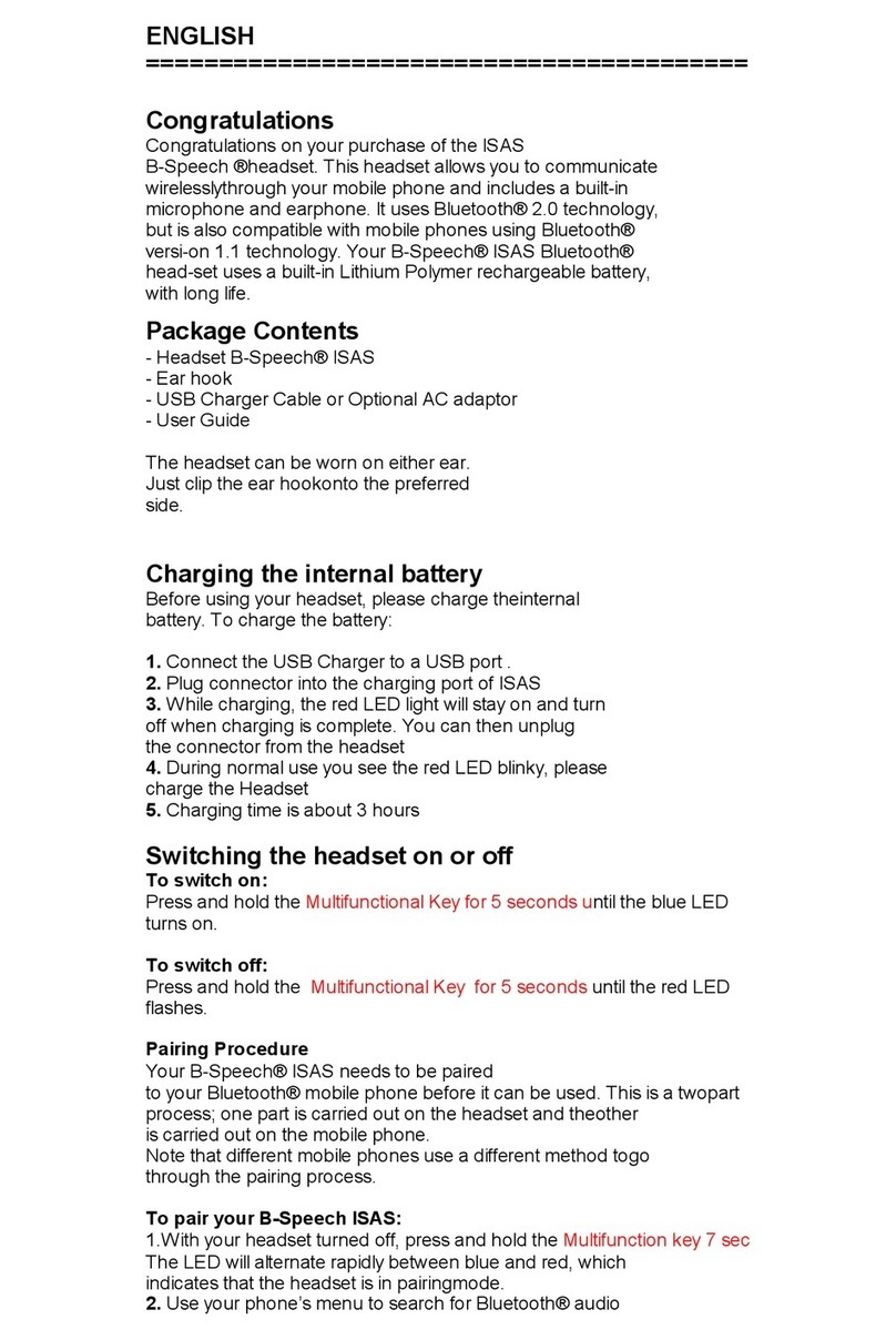 B-Speech Isas User manual