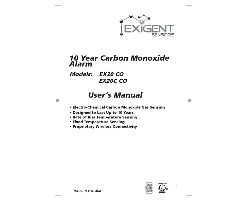 Exigent Sensors EX20 CO user manual