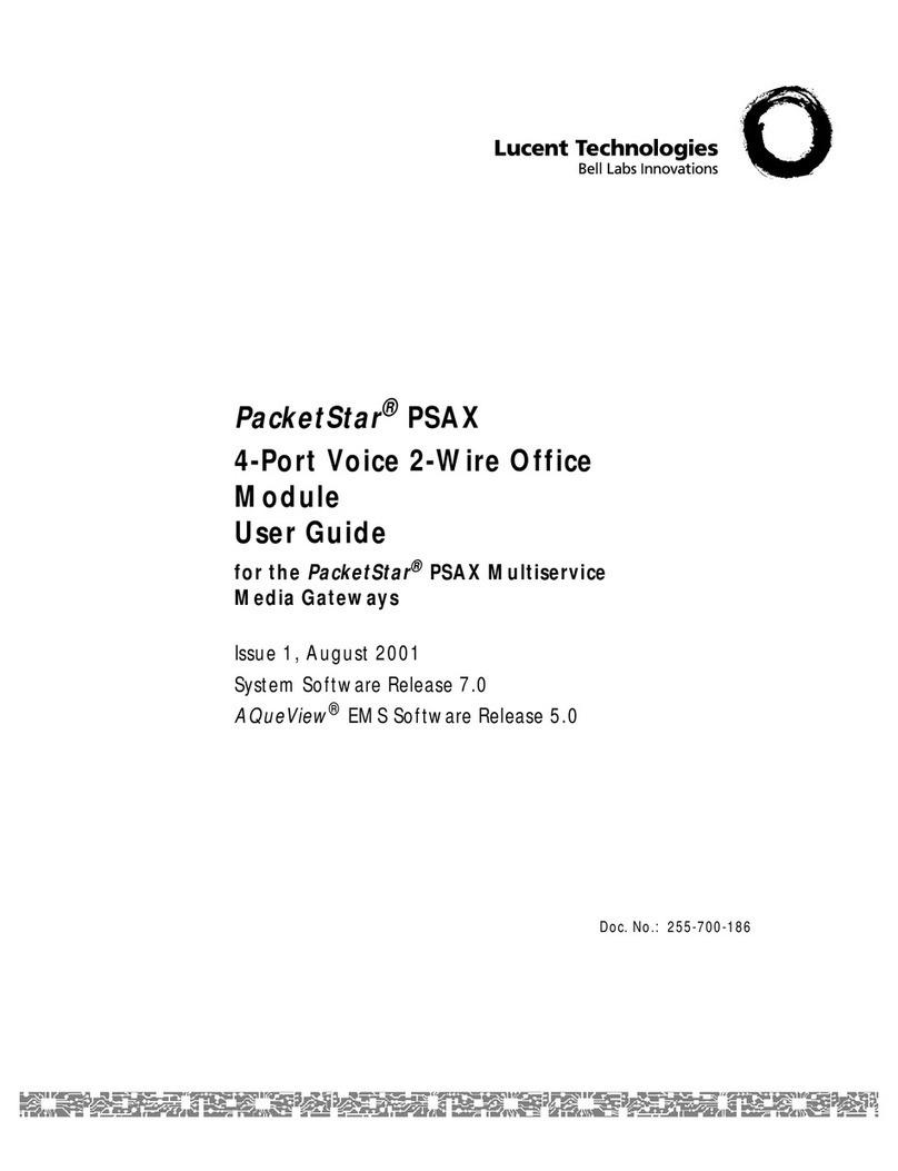 Lucent Technologies PacketStar PSAX 20 user guide