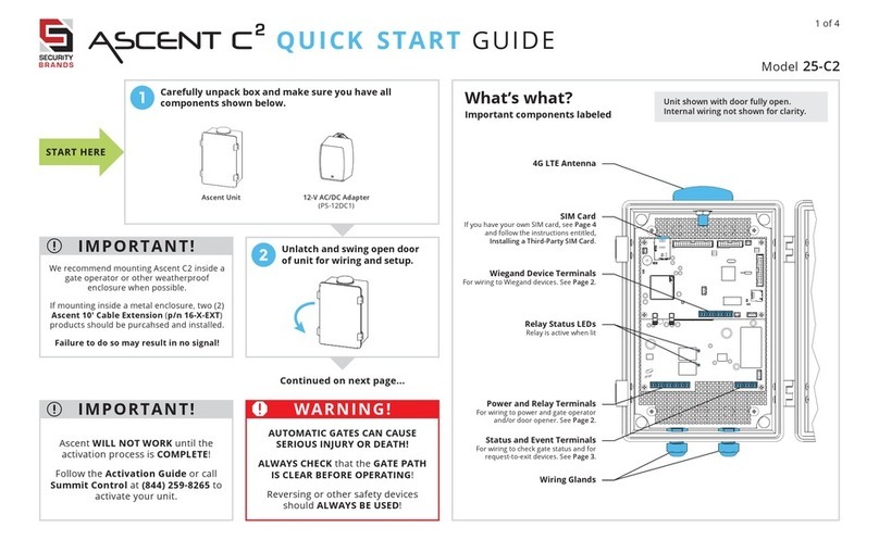 Security Brands Ascent C2 quick start guide