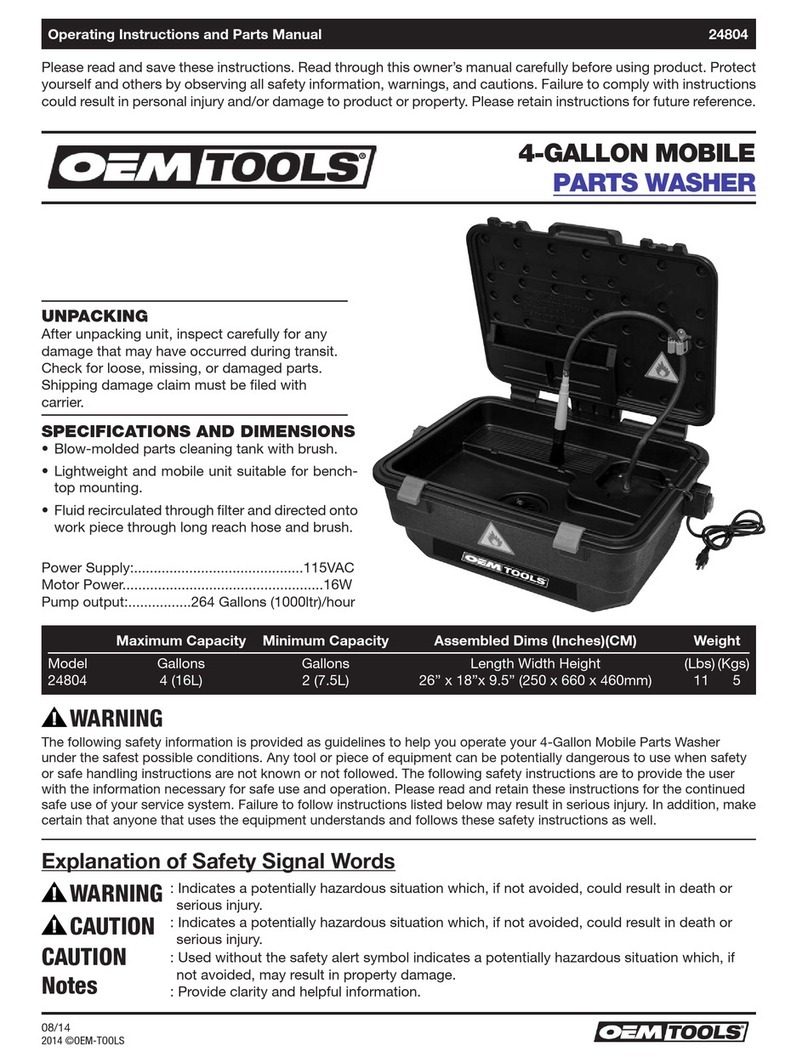OEM Tools 24804 Operating instructions and parts manual