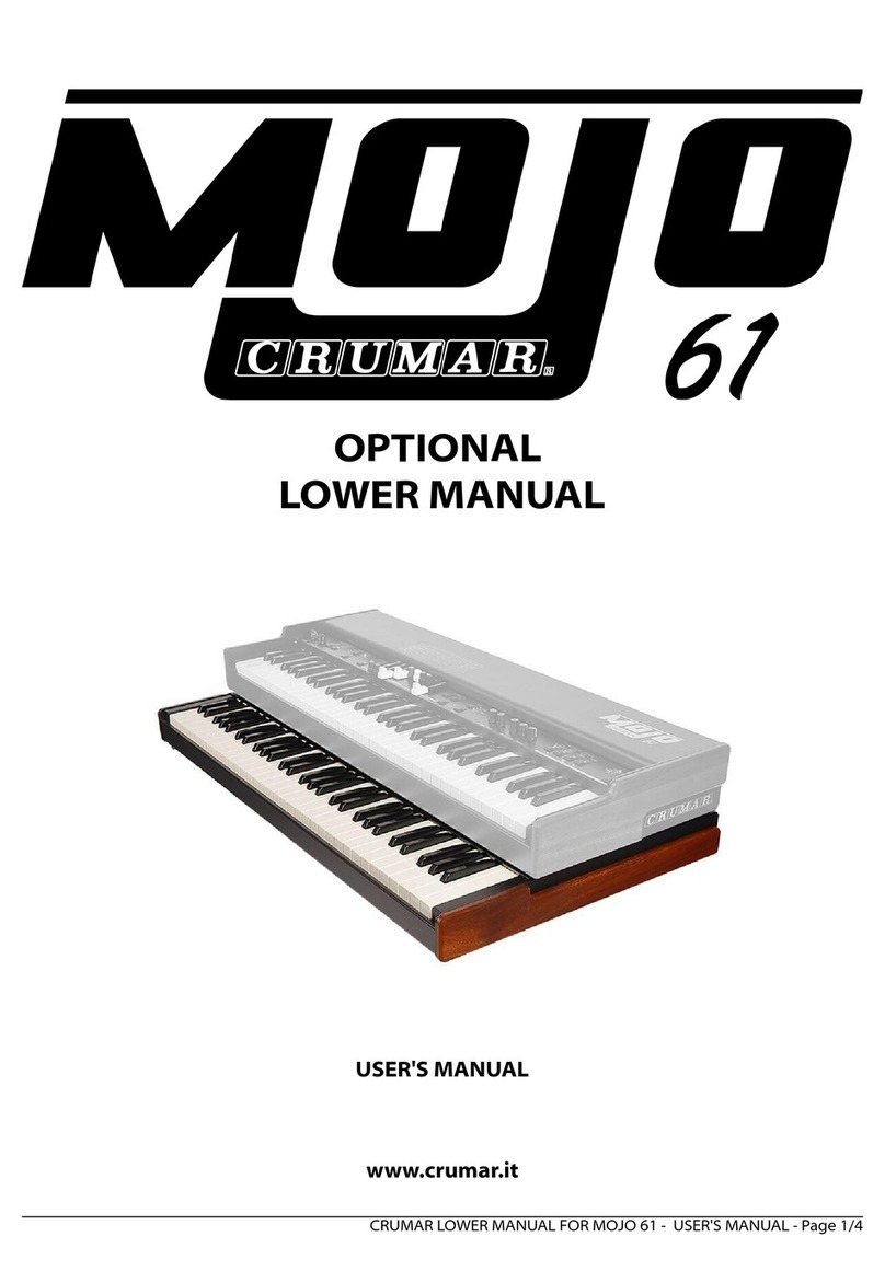 Crumar MOJO 61 User manual Crumar MOJO 61 User manual