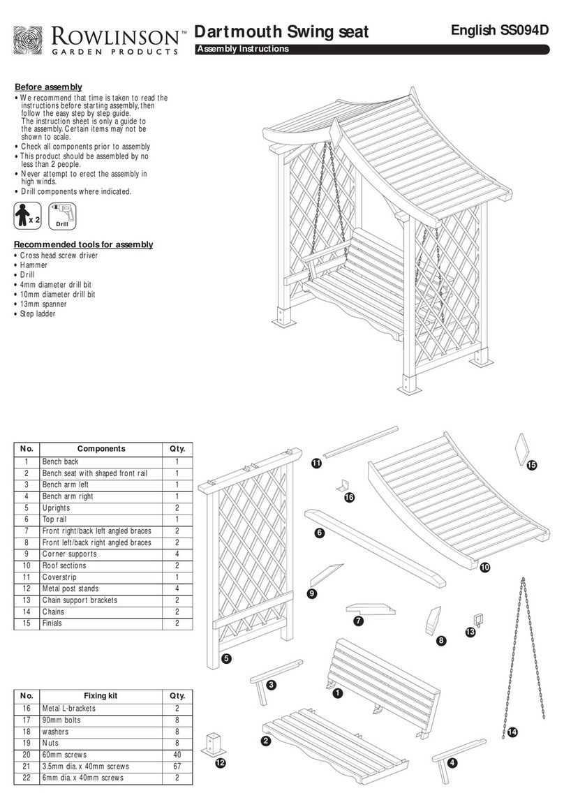 Rowlinson Garden Products Dartmouth Assembly instructions