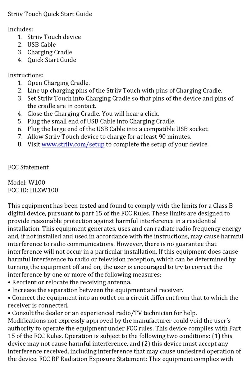 Striiv Touch W100 quick start guide