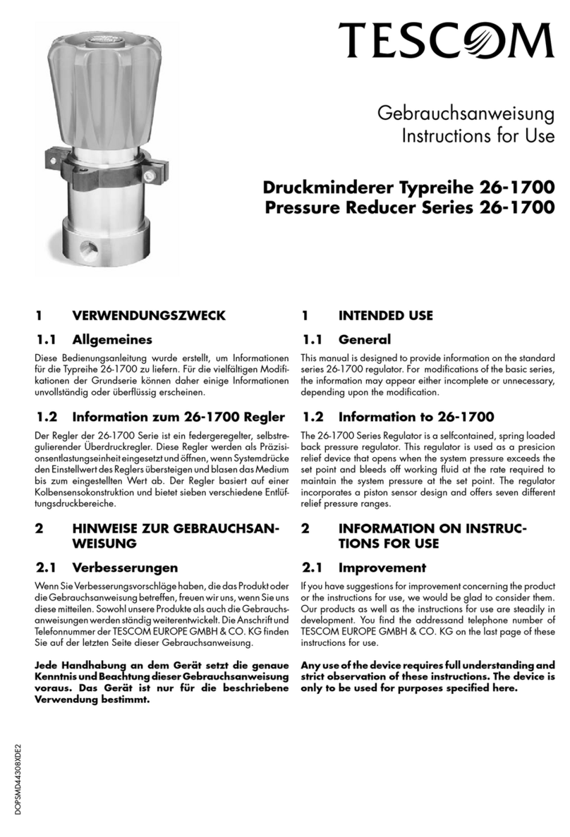 Tescom 26-1700 Series Instructions for use