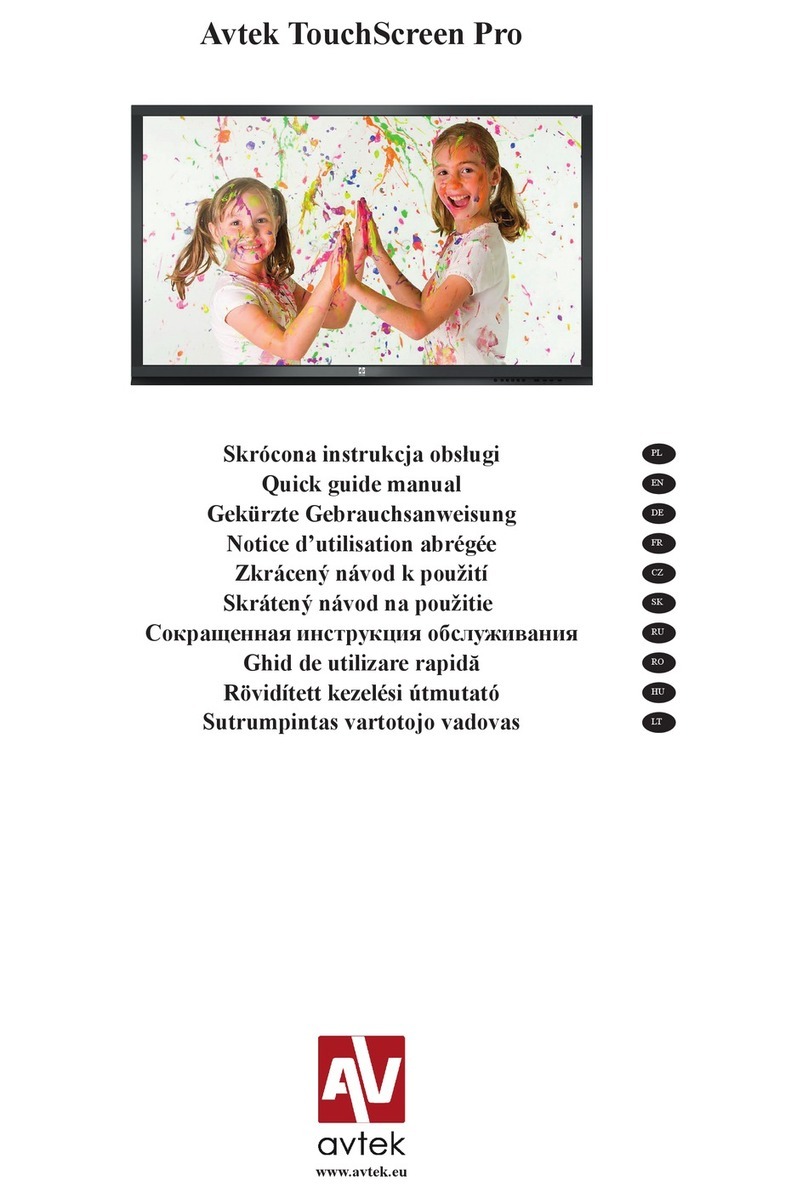 Avtek TouchScreen Pro series User manual