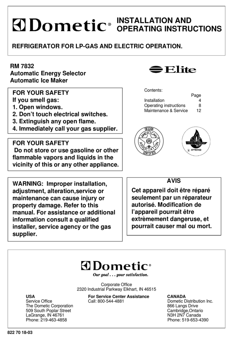 Dometic RM 7832 User manual