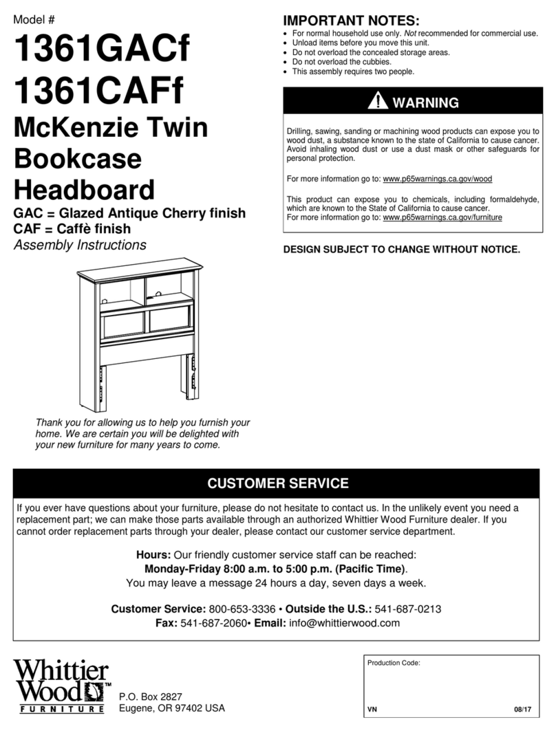 Whittier Wood 1361GACf Assembly instructions