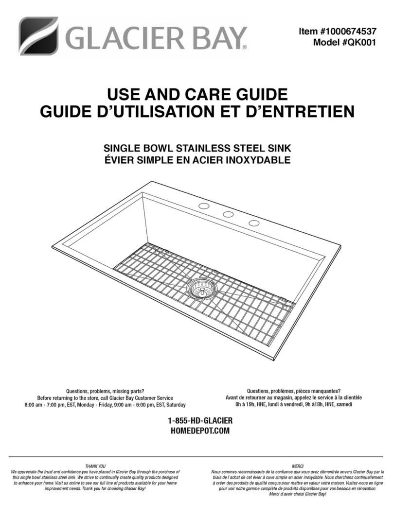 Glacier bay QK001 Use and care guide
