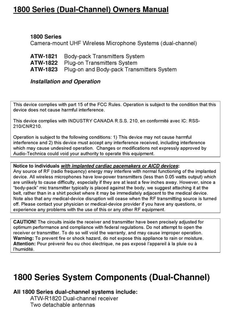 Audio Technica ATW-1821 User manual