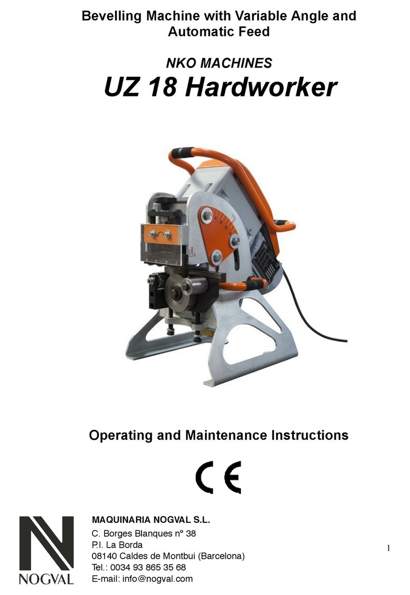 NKO MACHINES UZ 18 Hardworker Operating and maintenance instructions