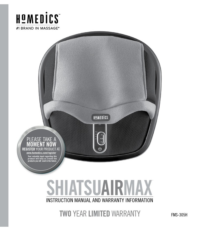 HoMedics SHIATSUAIRMAX FMS-305H instruction manual HoMedics SHIATSUAIRMAX FMS-305H instruction manual