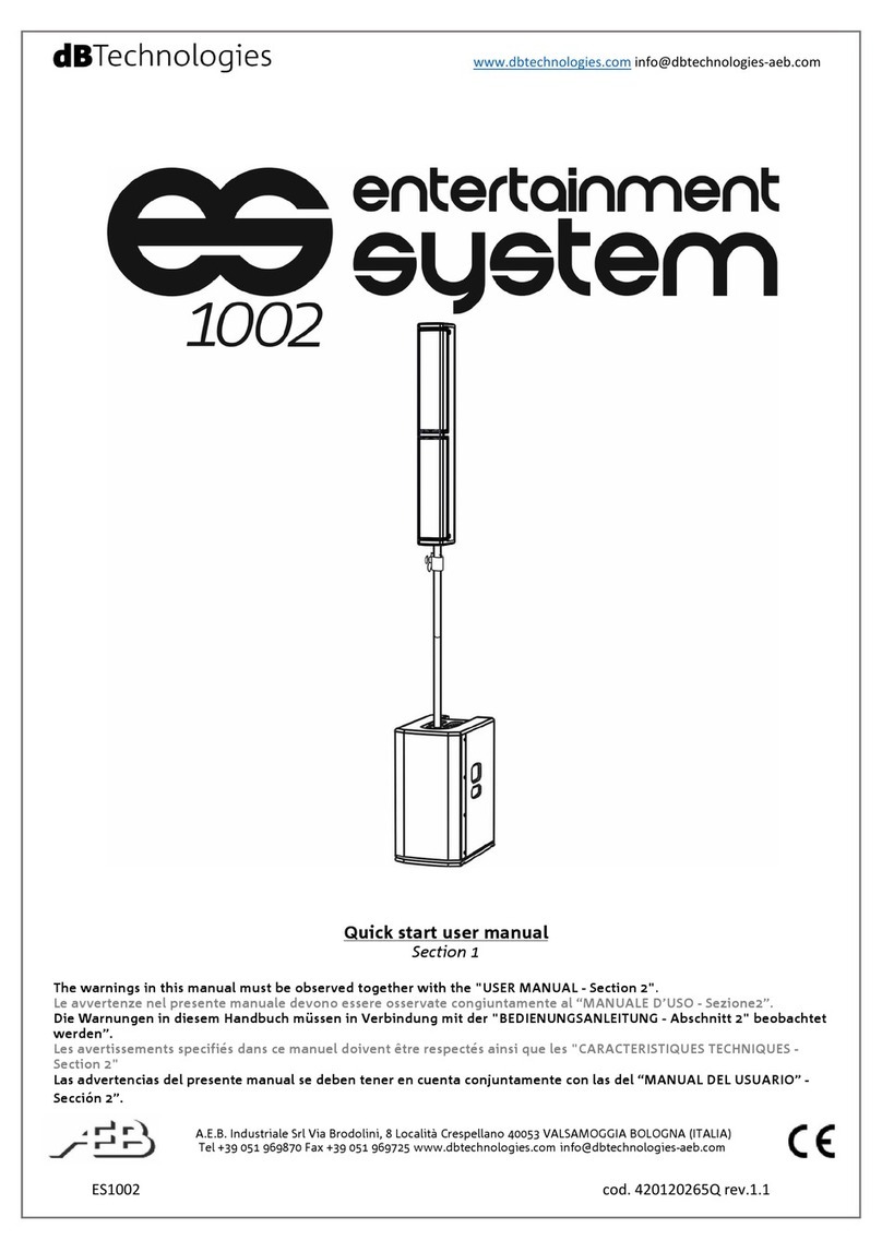 dB Technologies ES1002 Quick start user manual