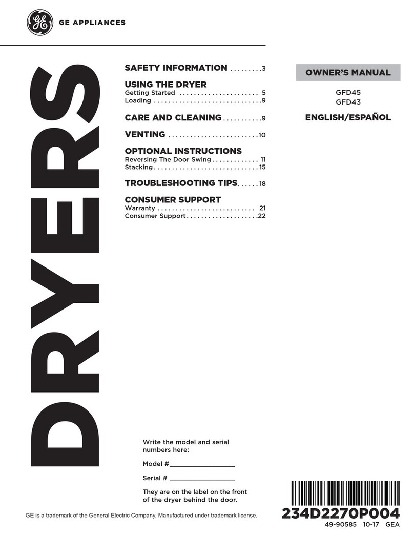 GE GFD43 User manual