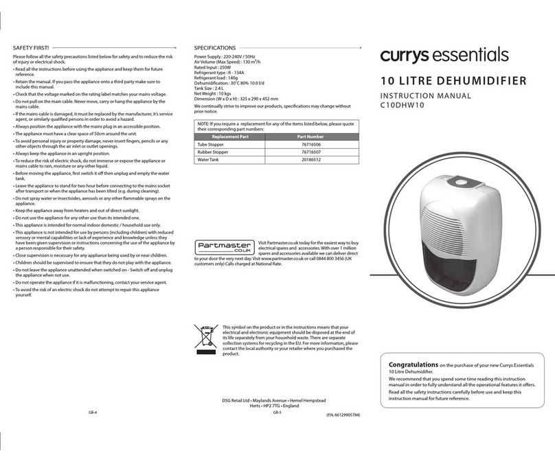 Currys Essentials C10DHW10 User manual