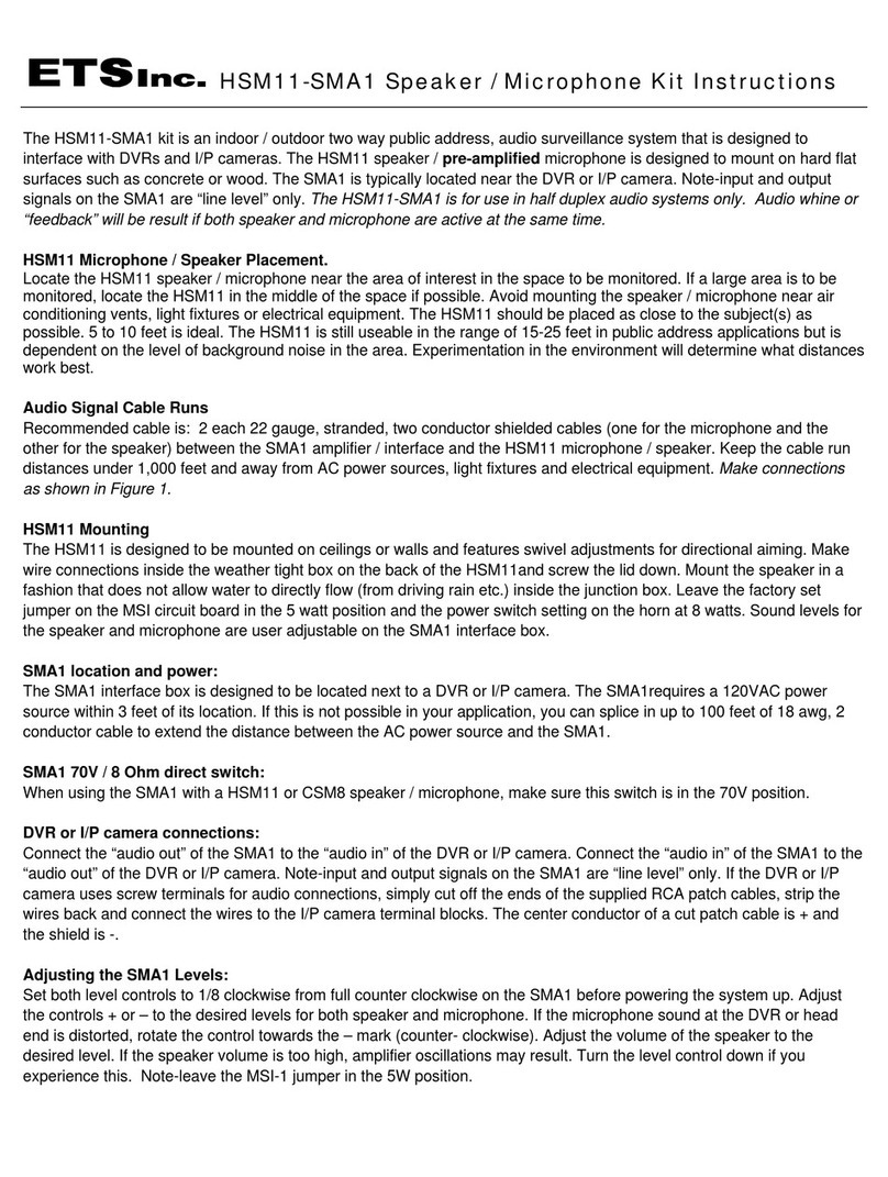ETS HSM11-SMA1 instructions
