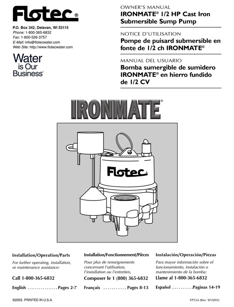 Flotec IRONMATE User manual
