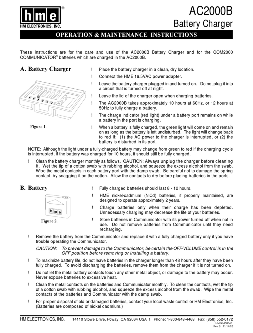 HME AC2000B Operation & maintenance instructions