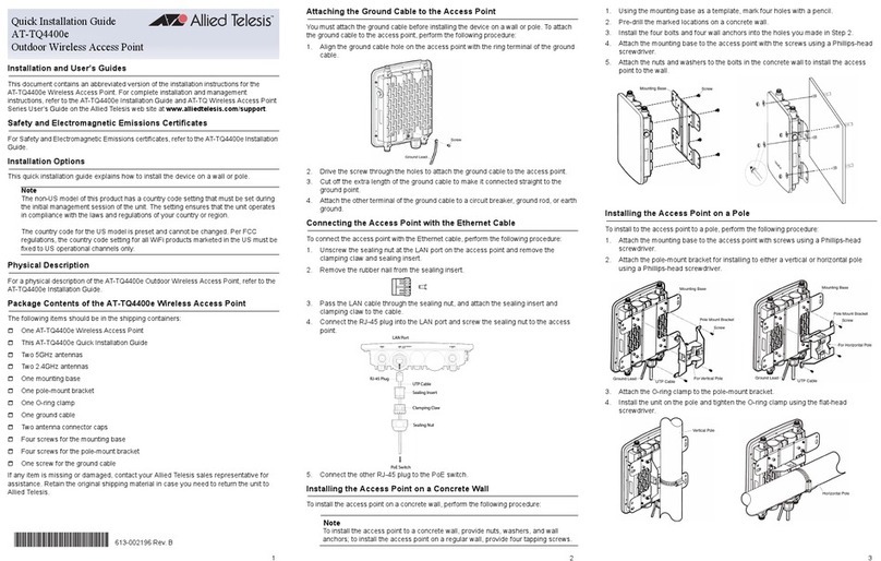 Allied Telesis AT-TQ4400e Quick installation guide