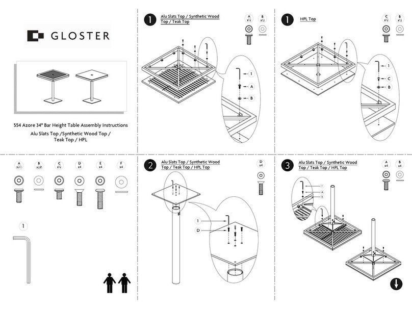 Gloster 554 Azore 34" Bar Height Table Assembly instructions