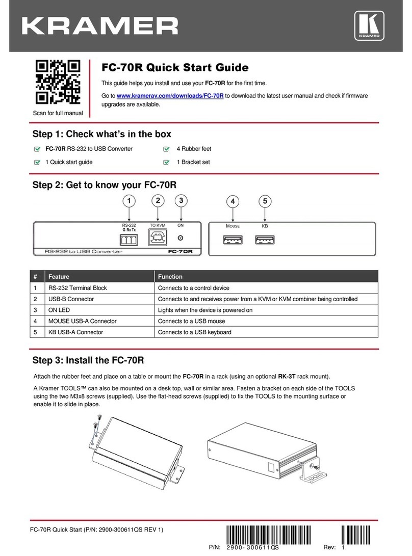 Kramer FC-70R quick start guide