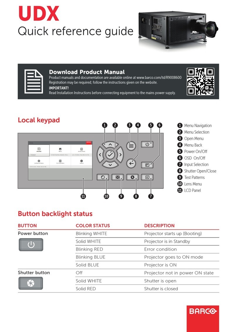 Barco UDX Series User manual