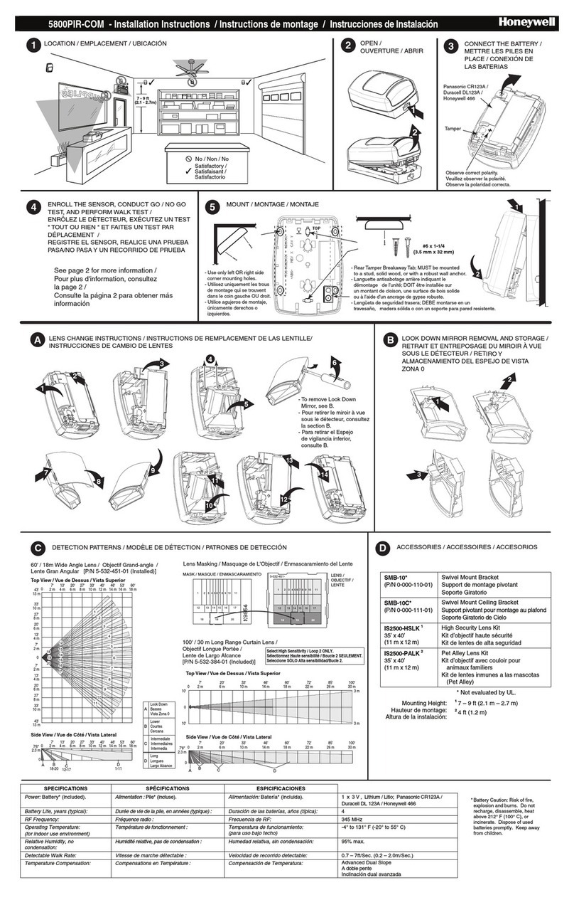 Honeywell 5800PIR-COM User manual