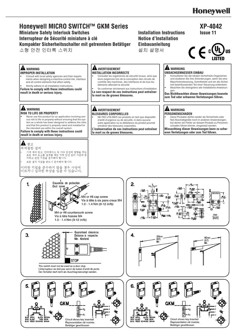 Honeywell MICRO SWITCH XP-4042 installation instructions