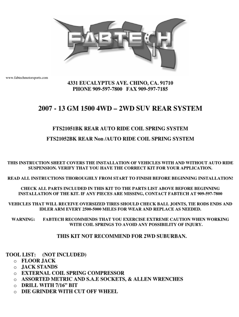 Fabtech FTS21052BK User manual