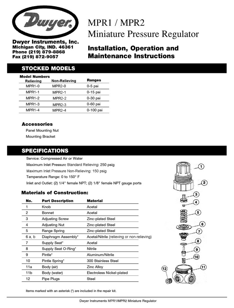 Dwyer Instruments MPR1 Installation, operation and maintenance instructions Dwyer Instruments MPR1 Installation, operation and maintenance instructions