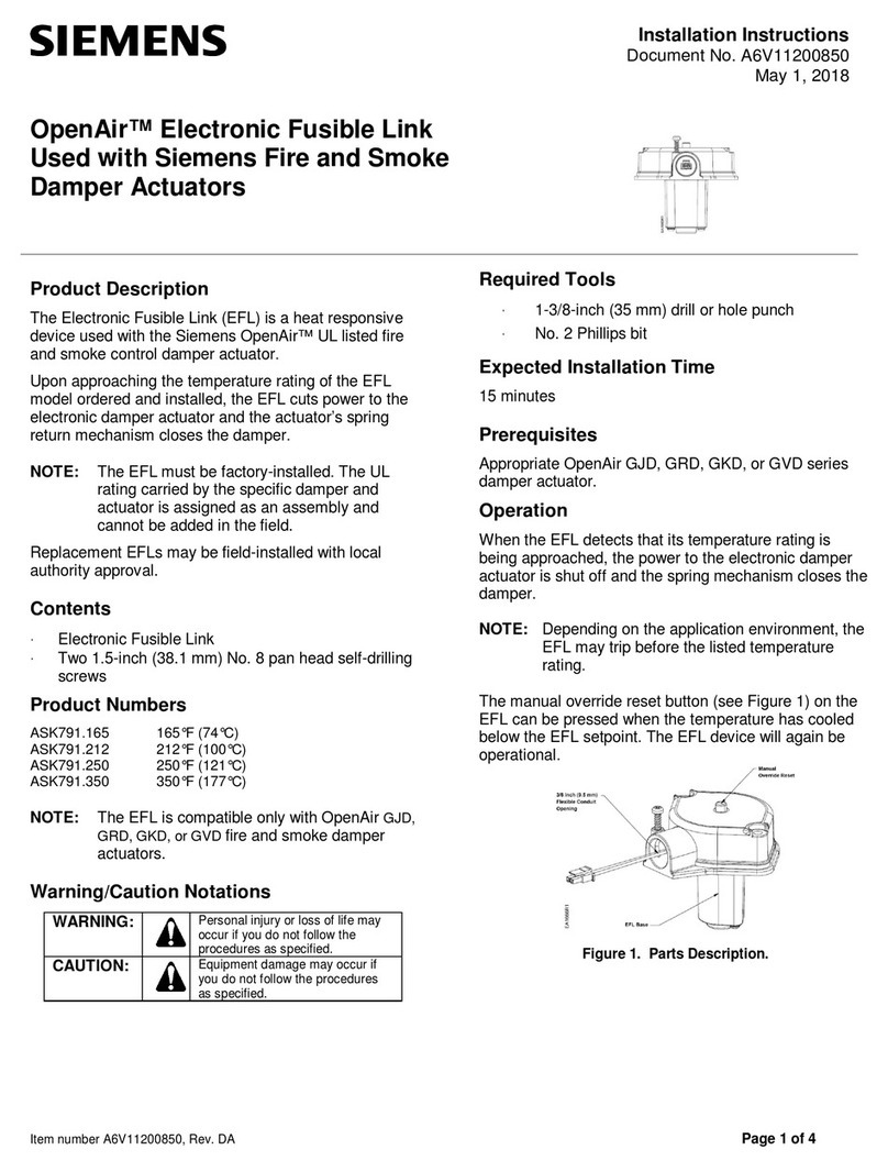 Siemens OpenAir ASK791.165 User manual