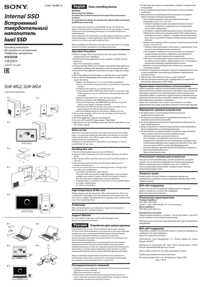 Sony SLW-MG2 User manual