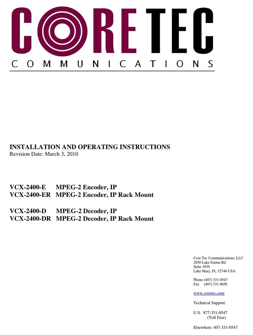 Coretec VCX-2400-E User manual
