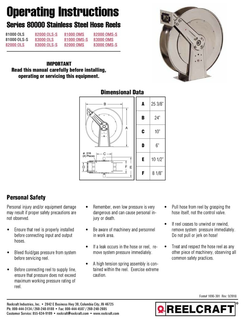 ReelCraft 81000 OLS operating instructions
