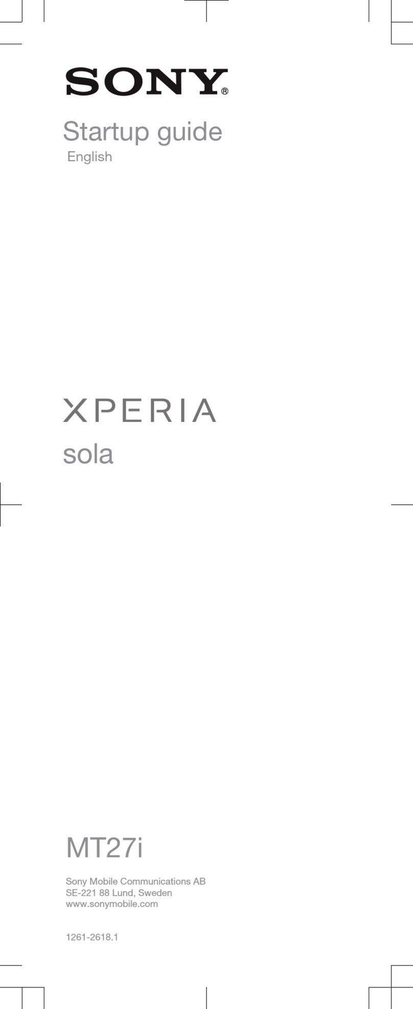 Sony Xperia Sola Startup guide
