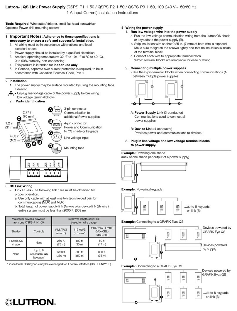 Lutron Electronics QSPS-P1-1-50 installation instructions