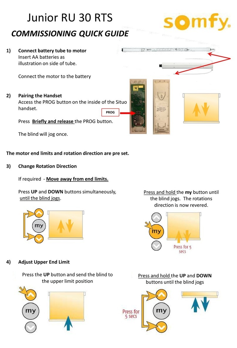 SOMFY Junior RU 30 RTS COMMISSIONING QUICK GUIDE