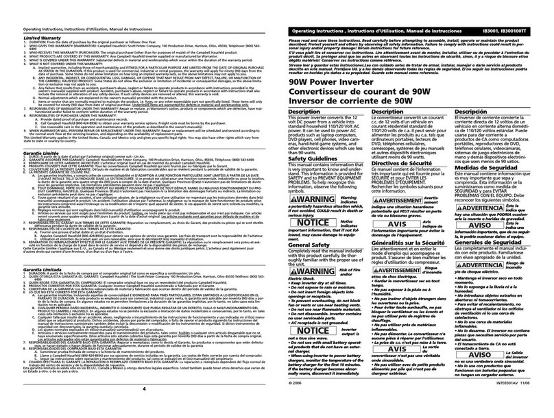Campbell Hausfeld IB3001 operating instructions