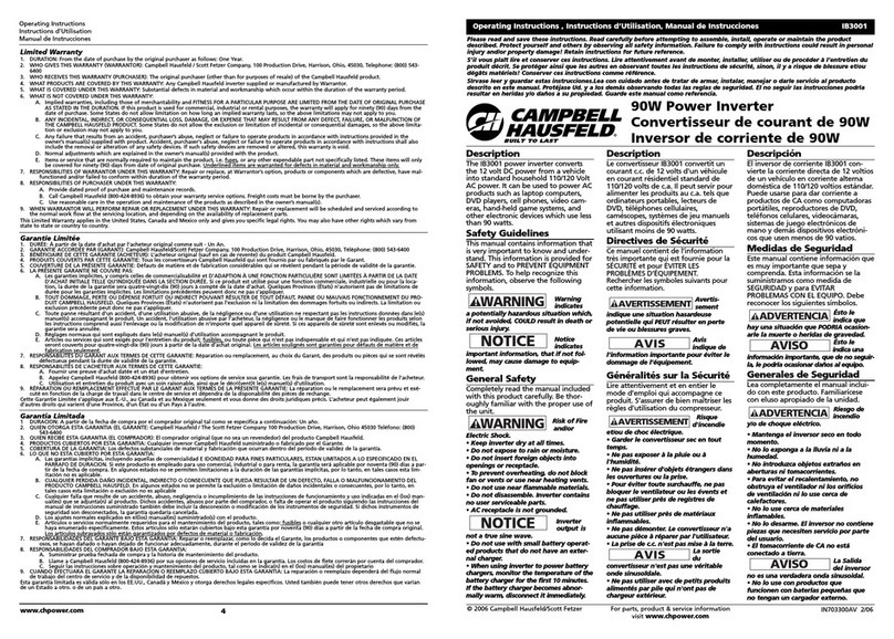 Campbell Hausfeld IB3001 operating instructions