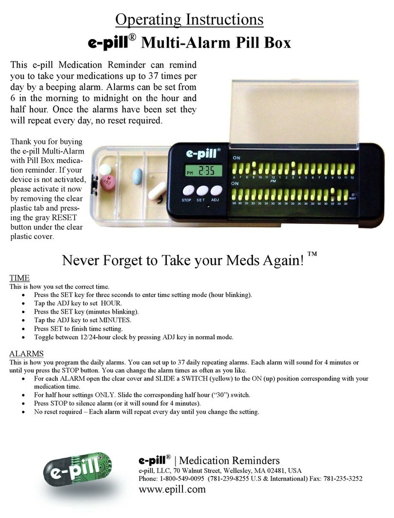 E-Pill Multi-Alarm Pill Box User manual E-Pill Multi-Alarm Pill Box User manual