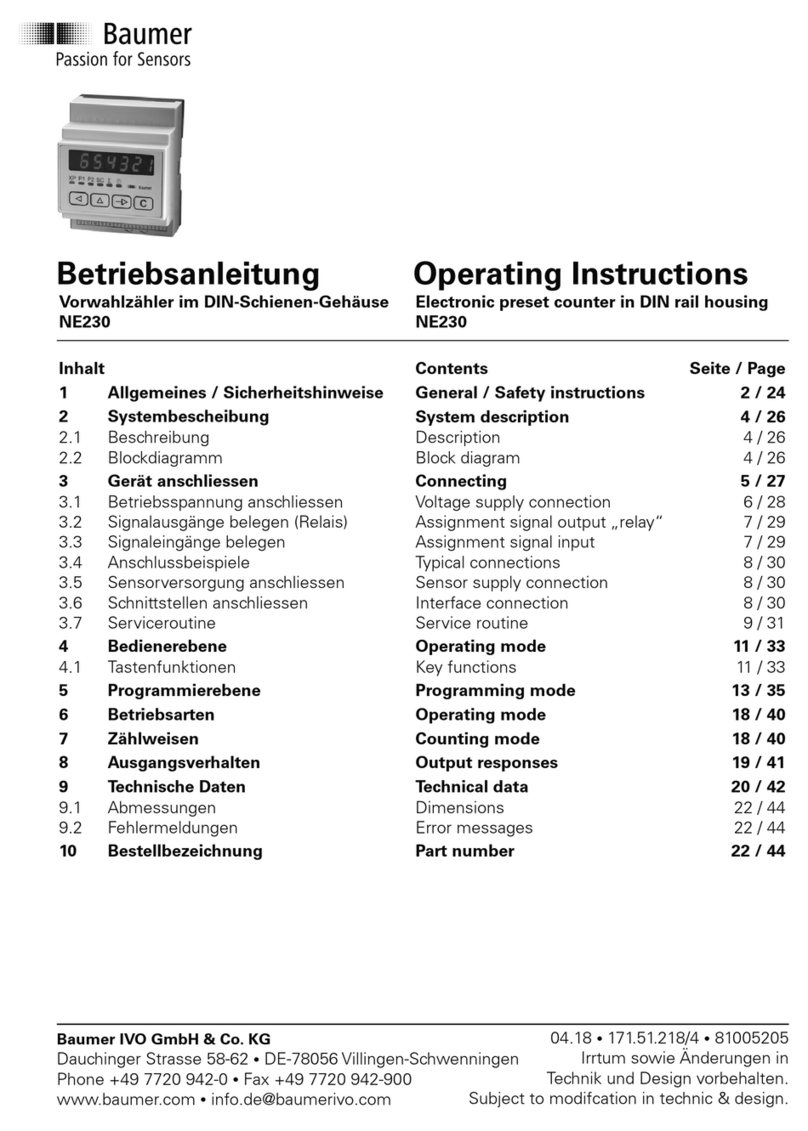 Baumer NE230 operating instructions