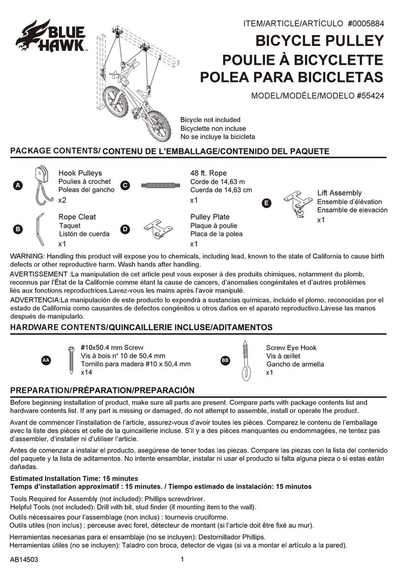 Blue Hawk BICYCLE PULLEY manual