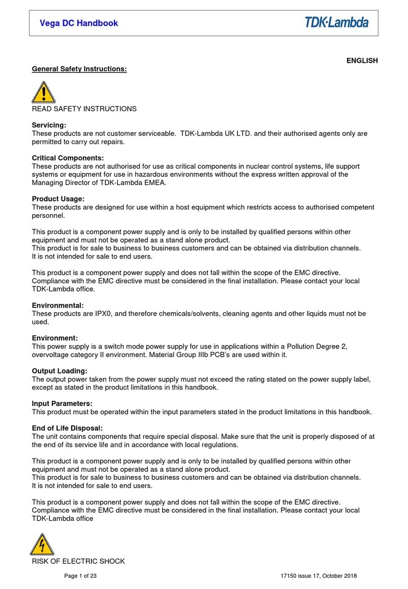 TDK-Lambda Vega DC User manual