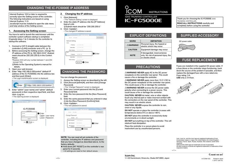 Icom IC-FC5000E instructions Icom IC-FC5000E instructions