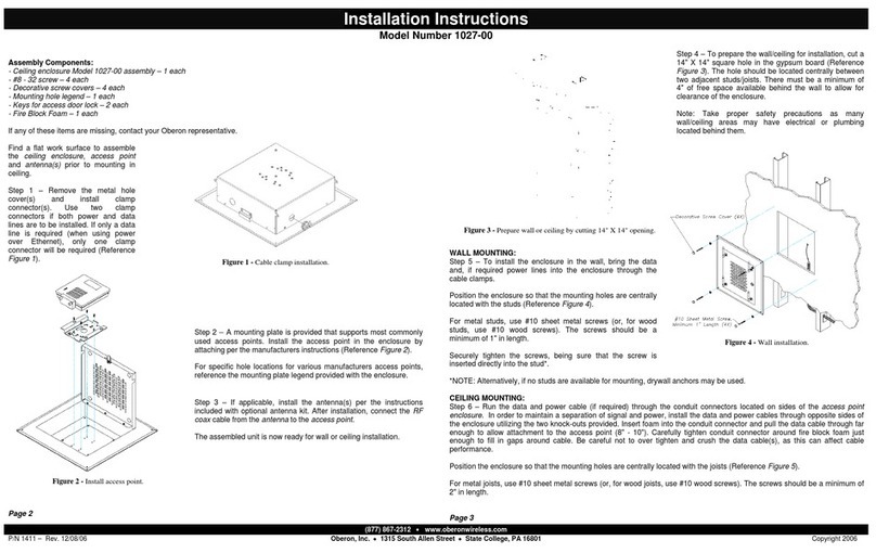 OBERON 1027-00 User manual