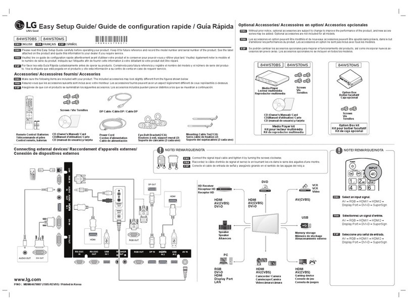 LG 84WS70MS Quick start guide