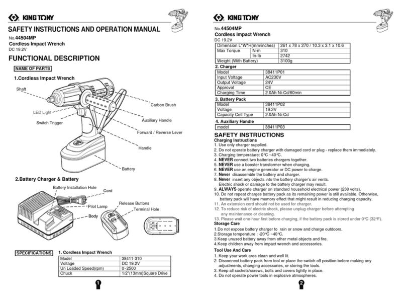 King Tony 44504MP Safety instructions and operation manual King Tony 44504MP Safety instructions and operation manual