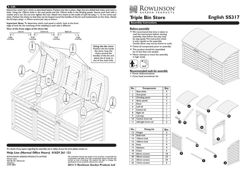 Rowlinson Triple Bin Store Assembly instructions