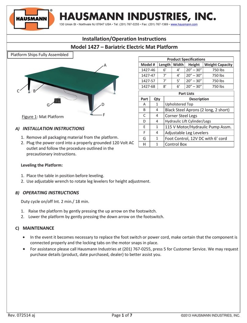 Hausmann 1427 Installation & operation instructions Hausmann 1427 Installation & operation instructions