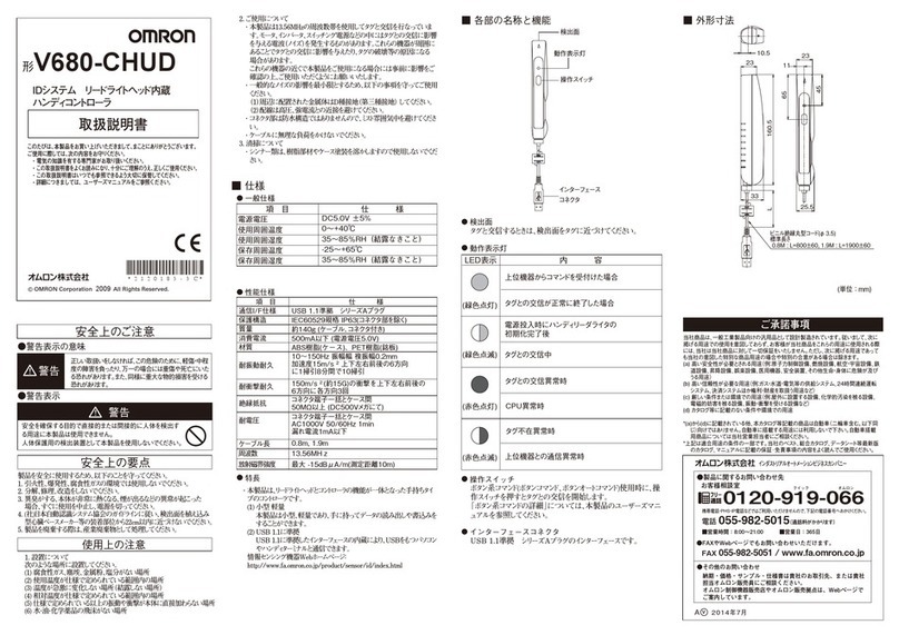 Omron V680-CHUD User manual